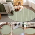 thumbnail image 5 of Round Area Rug 4 Ft, Sage Green Geometric Washable Non-Slip Circle Carpet for Living Room/Bedroom, Minimalism Solid Color Striped Lines Low-Profile Crawling Mats Collection Rugs for Indoor, 5 of 7