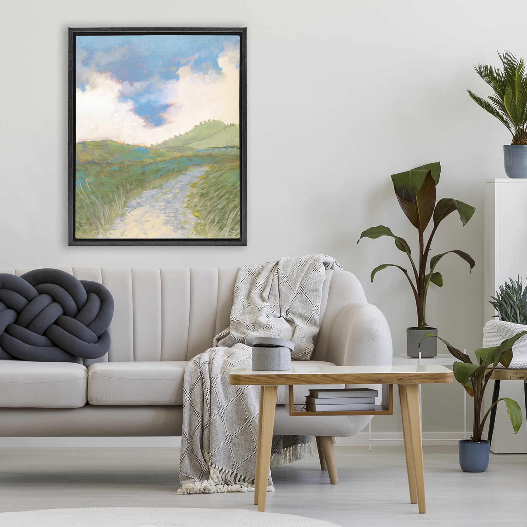Stupell Industries Windy Path Impression Black Framed Floater Canvas Wall Art, design by Dan Meneely