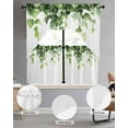 thumbnail image 3 of Green Leaves Kitchen Curtains Sets 36 Inch Length with Valance, Simple Summer Spring Botanical Vines Swag Valances and Tiers Curtain Set Drapes Swag Curtains for Living Room, Bathroom, Bedroom, Cafe, 3 of 6