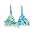 thumbnail image 3 of TOMMY HILFIGER Women's Green Tie Dye Stretch Removable Cups Tie-Front Lined Adjustable Deep V Neck Swimsuit Top XL, 3 of 3