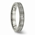 thumbnail image 5 of Grey Titanium Ring Band Wedding Comfort Cubic Zirconia CZ, 5 of 7