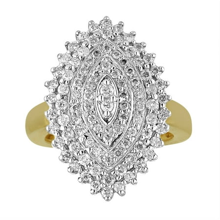 Chetan Collection 1.00 Carat T.W. Diamond 10kt Yellow Gold Designer Cluster Ring
