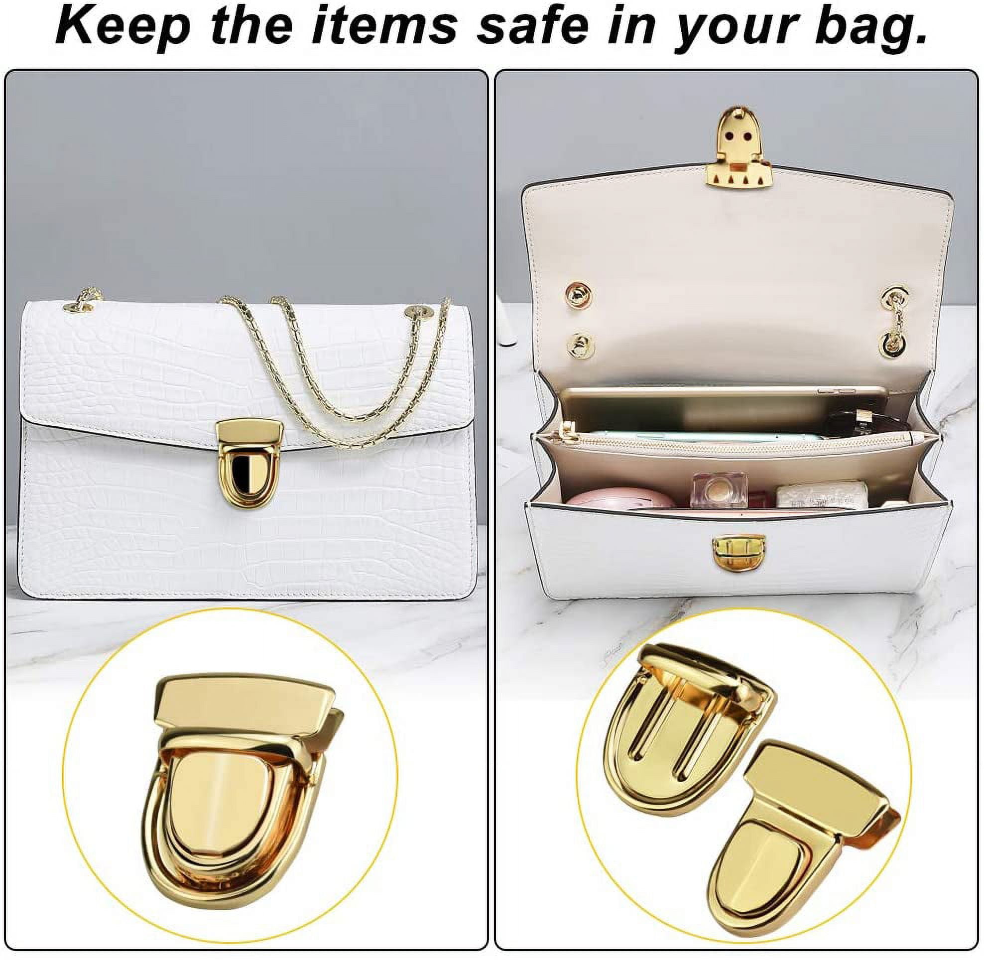 Healifty 4pcs Twist Turn Locks Metal Hardware for DIY Handbag Shoulder Bag Closure Purse Making Supplies