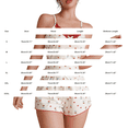 thumbnail image 4 of Gkeoshab Pajamas for Women Set Women Cute Cherry Print Deep V Lace Trim Spaghetti Strap Pajama Set Slim Fit Soft Comfy Casual Loungewear Sleepwear Top Shorts Suit White, 4 of 6