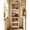 Brown+White + Particle Board, variant on 23.62" 5-Tier Bakers Rack for Kitchen, White and Rustic Brown Coffee Bar Shelf, Microwave Stand with Multi-Layer Storage
