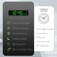thumbnail image 2 of Reloj de Pared Digital, Pantalla LED de DíGitos Grandes, Reloj Despertador Doble, AtenuacióN AutomáTica, Formato de 12/24 Horas, Reloj de Pared Silencioso para HabitacióN Verde, 2 of 5