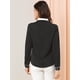 thumbnail image 5 of Blusa De Manga Larga Con Cuello Peter Pan Para Mujer Negro XS, 5 of 6