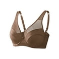 thumbnail image 5 of Supportive bras for women large bust full coverage plus size push up bras for women underwire bra for large breasted womens plus size minimizer bra lift up full support Coffee Brown 46C 46 C, 5 of 6