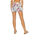 thumbnail image 3 of Cali1850 Women's Casual Linen Shorts - Drawstring Smocked Waist Oceanside Lounge Beach Printed Pants with Pockets, 3 of 7