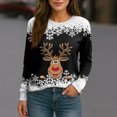 thumbnail image 6 of Women's Christmas Printed Round Neck Sweatshirt, Long Sleeve Casual Pullover Top, Raglan Sleeve Holiday Graphic Fall Winter Clothes,Black,3XL, 6 of 7