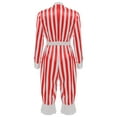 thumbnail image 4 of Fldy Combinaisons de Cirque à Manches Longues pour Femmes Taille Élastique Rayé pour Fête d'Halloween Blanc Rouge TG, 4 of 6