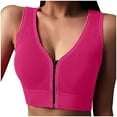 thumbnail image 6 of Xfvqtps Front Zipper Sports Bra for Women Mesh Breathable Racerback Yoga Workout High Impact Sports Bra Hot Pink, 6 of 7