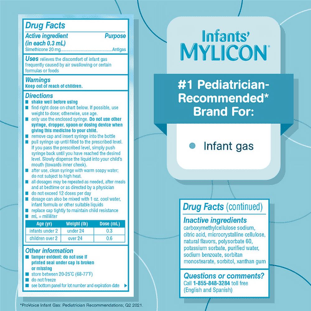 Infants' Mylicon Gas Relief Drops, Dye Free Formula, 1 oz - image 3 of 5