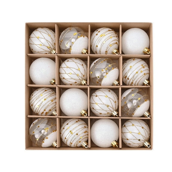 16PCS Christmas Balls Ornaments Set, 6 inch/150mm Extra Large Shatterproof Plastic Hanging Bulbs for Xmas Tree Decorations Holiday Party with String