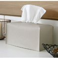 thumbnail image 2 of Juego de caja de pañuelos blanca, cuero PU, soporte de almacenamiento rectangular para baño, accesorios de baño, tocador de baño, 2 of 5