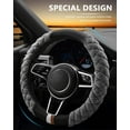 thumbnail image 3 of Universal 15 Inches Car Steering Wheel Cover Fluffy Winter Plush Steering Wheel Cover, Gray, 3 of 14