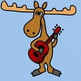 thumbnail image 3 of CafePress - Funny Moose Playing Guitar Dark T Shirt - Men's Classic Graphic T-Shirt, 3 of 4