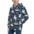 thumbnail image 2 of JUNZAN Friendly Sharks Print Kids Zip Up Hoodies Long Sleeve for Boys or Girls Casual Oversized Jackets with Pocket Loose Tops- Medium, 2 of 6