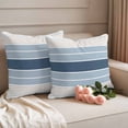 thumbnail image 3 of Outdoor Waterproof Pillow Covers Blue Stripes Abstract Geometric Decorative Throw Pillow Protectors,Pillowcase Cushion Cases for Patio Sofa Garden Couch,18x18in,Pack of 2, 3 of 14