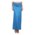thumbnail image 1 of ShezPretty Women's Premium Fold Over High Waist Long Floor Length Maxi Skirt&nbsp; (Large, USA-TURQUOISE), 1 of 5