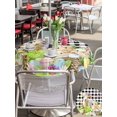 thumbnail image 4 of Outdoor Tablecloth with Umbrella Hole and Zipper, Easter Round Table Cloth 54 Inch Waterproof Tablecloth, Spring Rabbit Sheep Duck Eggs Plants Black Plaid Picnic Table Cover for Patio Camping, 4 of 7
