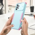 thumbnail image 5 of SaniMore for Samsung Galaxy A33 5G (6.4" 2021) Case, [Sliding Camera Window] Wireless Charging Shockproof Drop Resistant Hybird PC TPU Anti-slip Heavy Duty Protective Shell, Green+Pink, 5 of 7