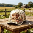 thumbnail image 6 of LEFXSMR Baseball Cap, High Cow Themed Adjustable Hat for Women, Floral Sun Hats for Outdoor Activities & Daily Wear, 6 of 9