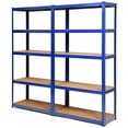 thumbnail image 1 of Gymax 2PCS 72'' Metal 5-Tier Garage Storage Rack Shelf Adjustable Freestanding Blue, 1 of 8