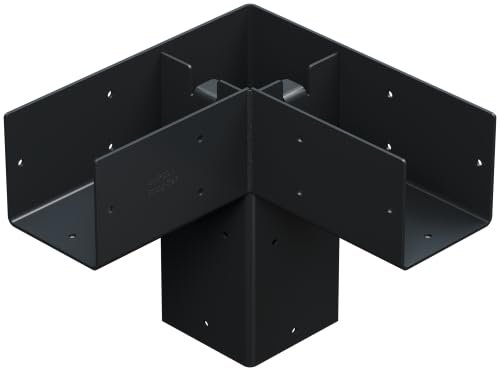 Simpson Strong-Tie SAGE-C44-KT2 Outdoor Accents Sage System Black Powder-Coated Corner Connector for 4x4 Lumber with Included Color-Matched Connector Screws Pack of 2
