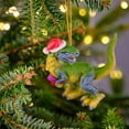 thumbnail image 2 of Cute Dinosaur Christmas Ornament, Acrylic Hanging Pendant with Santa Hat, Festive Xmas Tree Decor for Kids, Holiday Home Decoration, 1PC, 2 of 9