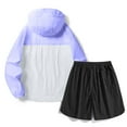 thumbnail image 3 of WIZUTIZ 2pc Men Full Zip UPF 50 Sun Protection Hoodie Jacket Long Sleeve Zipper Pocket Tops & Exercise Short Pant Elastic Suit, 3 of 4