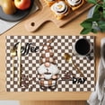 thumbnail image 2 of Brown Gnome Placemats Set of 6 Coffee Beans Vintage Plaid Abstract Place Mats Indoor Wipeable Table Mats Washable Cloth Dining Table Placemats for Kitchen Holiday Party Home Decor 13x19 Inch, 2 of 9