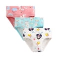 thumbnail image 2 of WIBACKER 2-10T Girls 100% Cotton Briefs, 3 Pack Kids Cartoon Underwear Panties, Mermaid+Sheep+Unicorn, 2 of 6