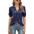 thumbnail image 1 of KYAIGUO Pull Décontracté d'Été pour Femmes en Coton à Manches Courtes Col Rond T-Shirts S-2TG, 1 of 6
