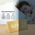 thumbnail image 3 of Wooden Alarm Clock, Wood Alarm Clock Smart LED Digital Clock for Bedroom/desks, Upgraded with Time Temperature, Adjustable Brightness and Voice Control, Humidity Displaying - Bamboo, 3 of 5