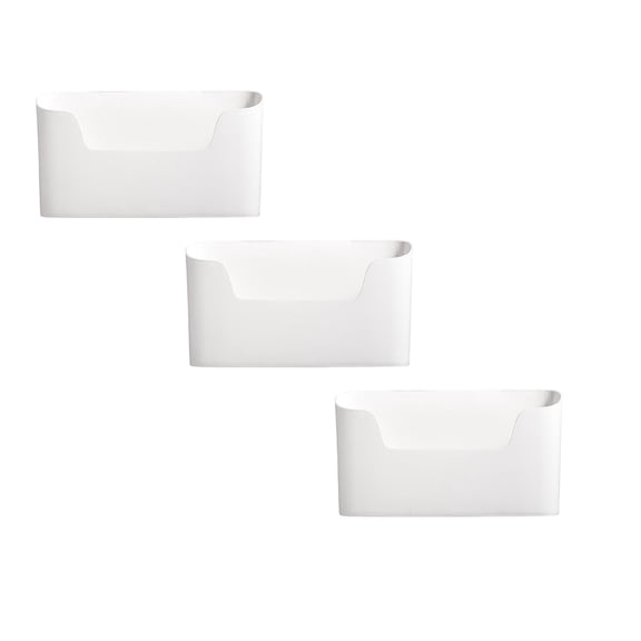 3Pcs No Drilling File Holder Wall Mails Magazines Organizer Adhesive Door Mount, Single Pocket for Kitchen, Bathroom, Office, Bedroom