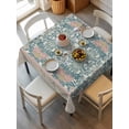 thumbnail image 6 of Teal Pink Geometric Table Cloth, Vintage Floral Watercolor Boho Waterproof Tablecloth for Square Tables, Reusable Washable Fabric Table Cover for Restaurant Kitchen Dining Tables 54"x54", 6 of 6