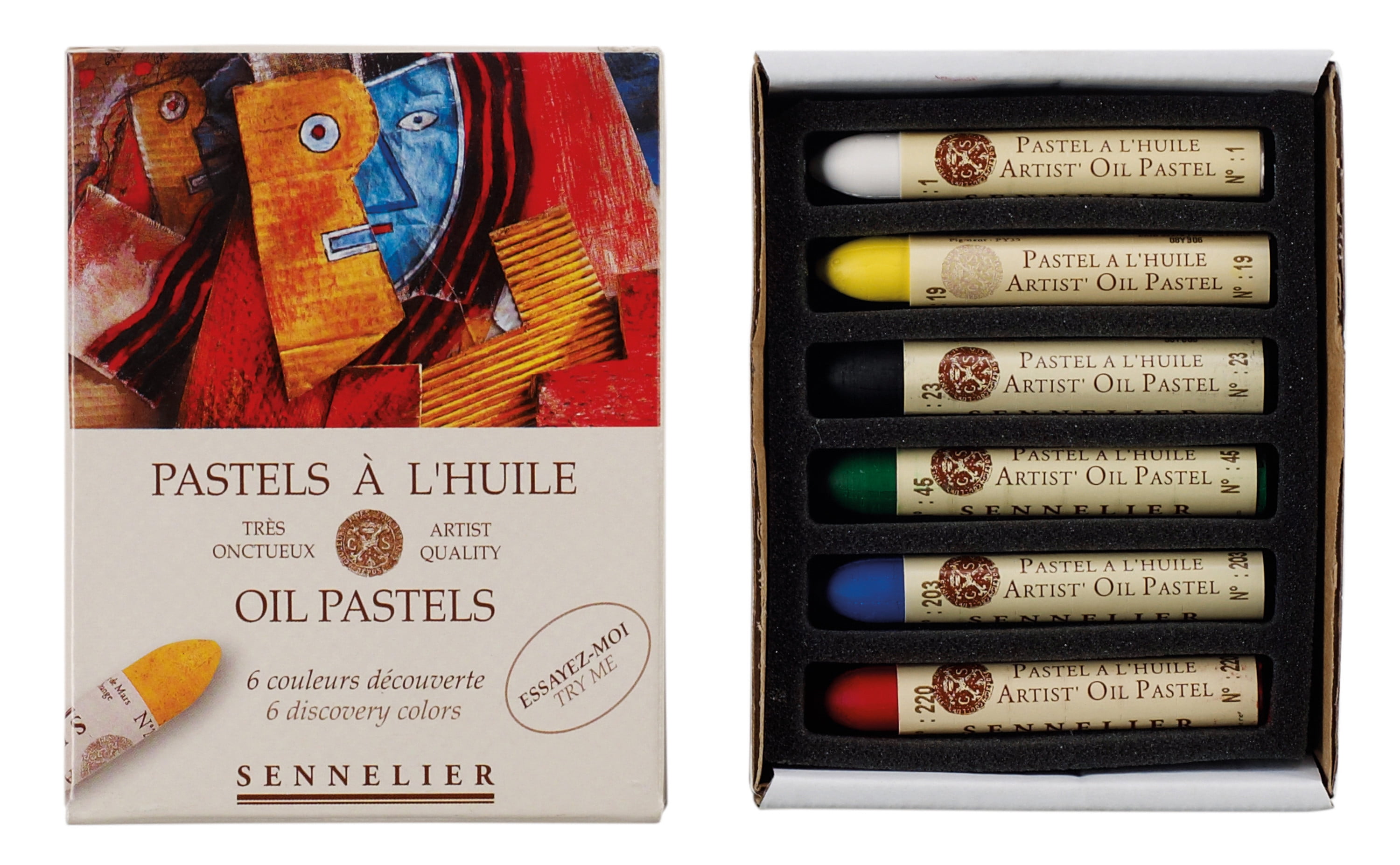 Sennelier Oil Pastel Set, 6-Color Discovery Cardboard Set
