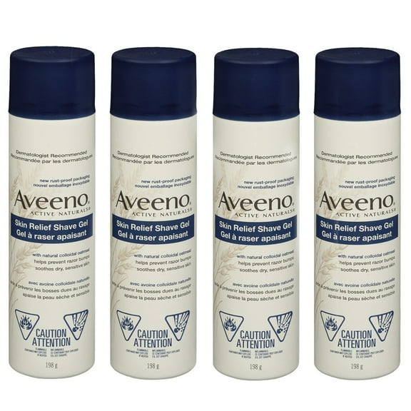 4 Pack Aveeno Therapeutic Shave Gel with Natural Colloidal Oatmeal 7 oz Each