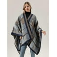 thumbnail image 3 of YooGuoGuo Women's Elegant Shawl Wraps Retro Ethnic Open Front Tassel Poncho Knitted Plaid Shawl for Travel Soft Pashminas Wraps, 3 of 7
