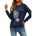 thumbnail image 6 of ZXSXSY Womens Dandelion Sweatshirts Casual Crewneck Pullover Tops Long Sleeve Graphic Tee Shirts, 6 of 9