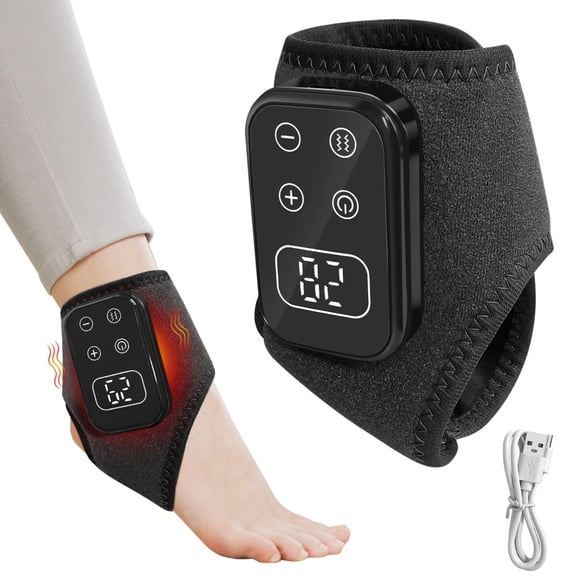 Foot Massager for Neuropathy, Electric Foot and Ankle Massager Heated Wrap, Wireless Design Portable for Home, Travel