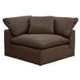thumbnail image 4 of Sunset Trading Contemporary Puff Collection 2PC Slipcovered Modular Sectional Sofa, Performance Fabric Washable Water-Resistant Stain-Proof, 88" Deep-Seating Down-Filled Couch, Brown, 4 of 6