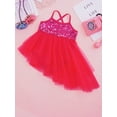 thumbnail image 3 of HULIJA Girls Sequined Ballet Tutu Dress Criss Cross Back Lyrical Dance Dress Rose 3-4, 3 of 7
