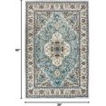 thumbnail image 2 of Floral Medallion Area Rug - 3x5 Distressed Entry Throw Rug Turkish Indoor Accent Rug Non-Slip Washable Low-Pile Carpet for Entrance Living Room Bedroom Dining Table, Sky/Baby Blue, 2 of 8