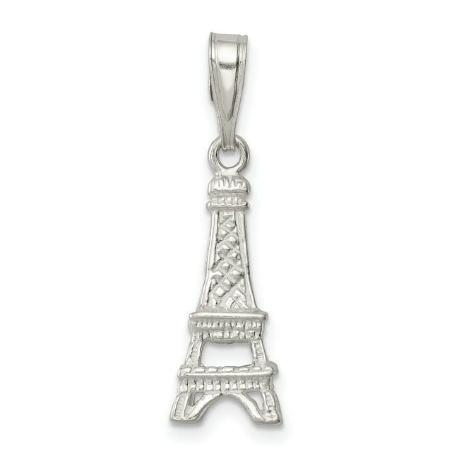 925 Sterling Silver Polished Eiffel Tower Charm and Pendant