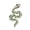 green snake, variant on Luxurious Snake Shaped Brooch Trendy Snake Shape Brooch Pin in Metal with Rhinestones Accent for Women