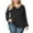 Black, variant on Plus Size Lace Blouse for Women Cross V Neck Sheer Double Layers Long Sleeve Shirt Tops Black XL
