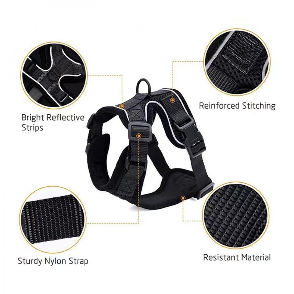 Cat and small dog harness traction rope for walking, anti escape soft adjustable vest harness, easy to control breathable jacket