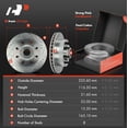 thumbnail image 2 of A-Premium 12.82 inch (325.60mm) Front Drilled and Slotted Disc Brake Rotors + Ceramic Pads Kit Compatible with Select Dodge Models - Ram 2500 Van/Ram 3500 Van 1999-2003, B2500/B3500 1998, 6-PC Set, 2 of 8